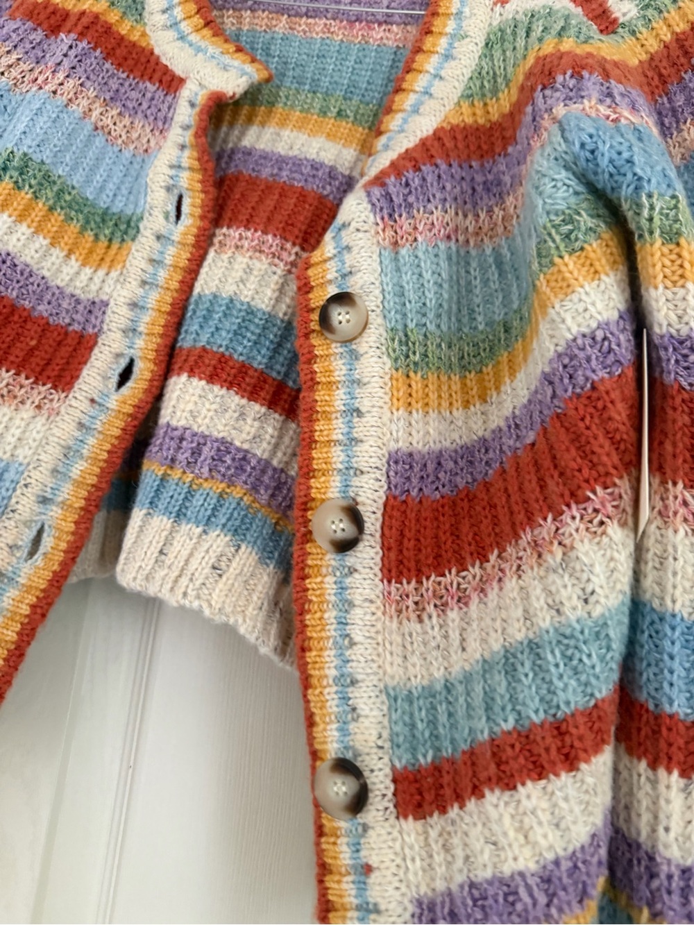 Pilcro Ribbed Multi Stripe Cardigan SZ M. NWT - Picture 7 of 12